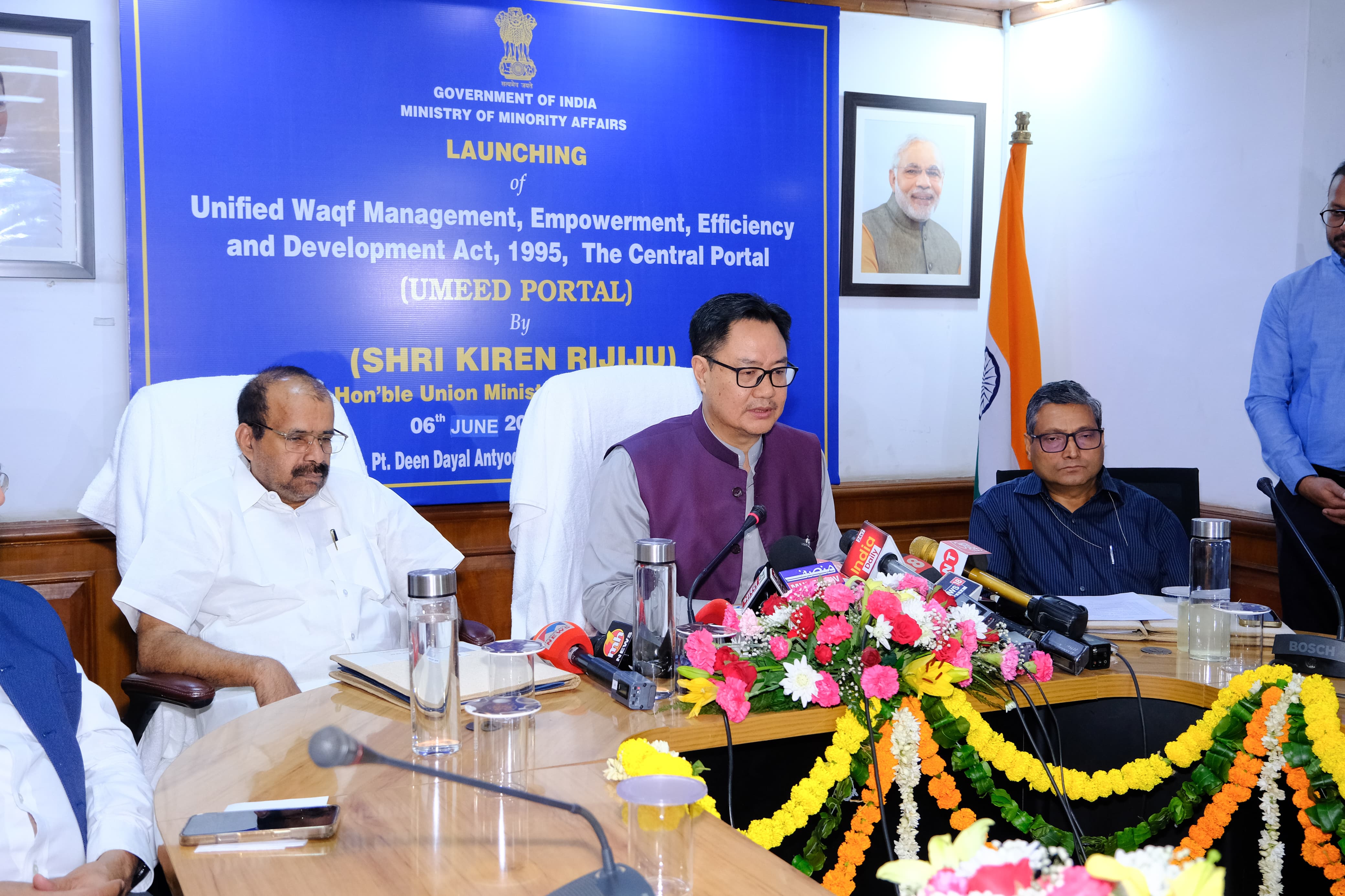  Hon’ble Minister of Minority Affairs, Shri Kiren Rijiju, launched the "UMEED" Central Portal (Unified Waqf Management, Empowerment, Efficiency & Development Act, 1995) in New Delhi on July 6, 2025
